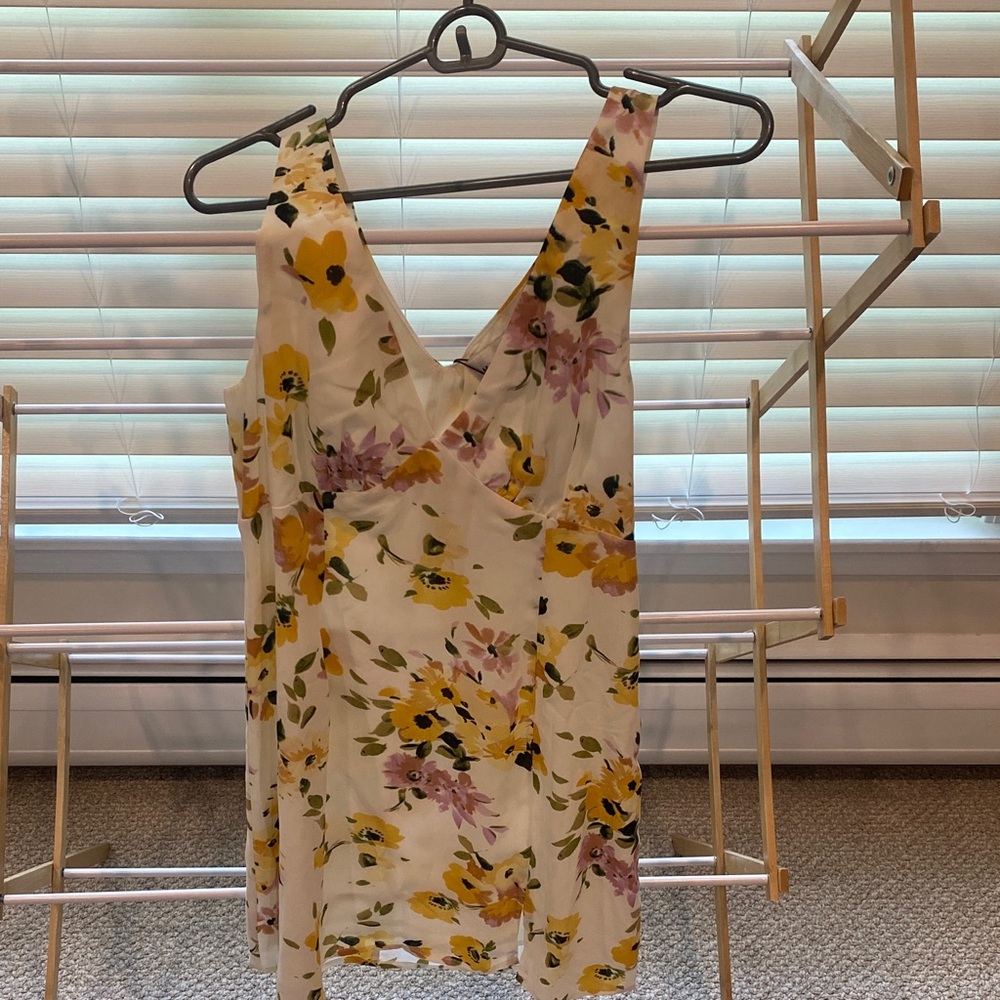 Hello Molly Yellow and Pink Floral Mini Dress